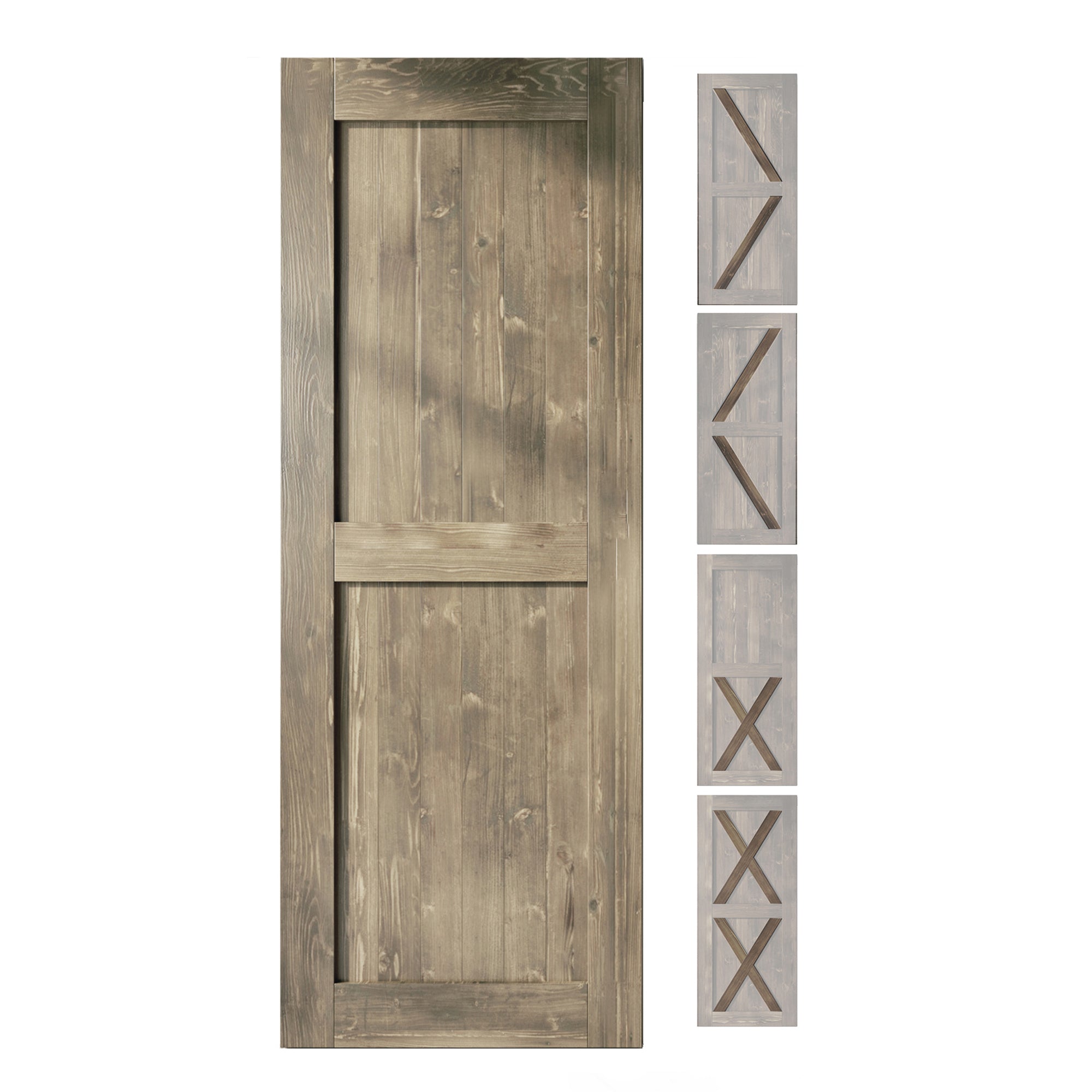 84" Height Finished & Unassembled 5-in-1 Design Wood Barn Door