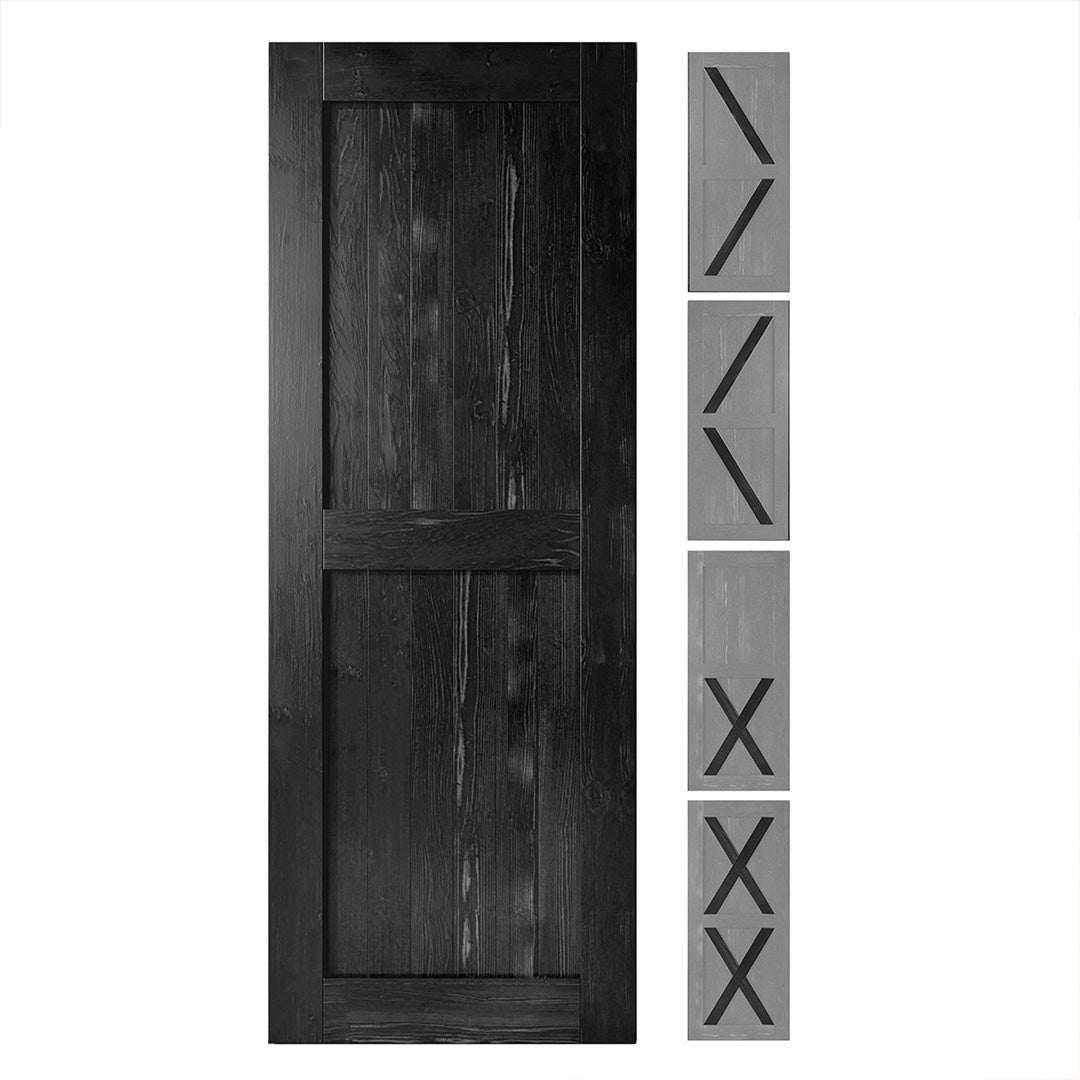 84" Height Finished & Unassembled 5-in-1 Design  Wood Barn Door