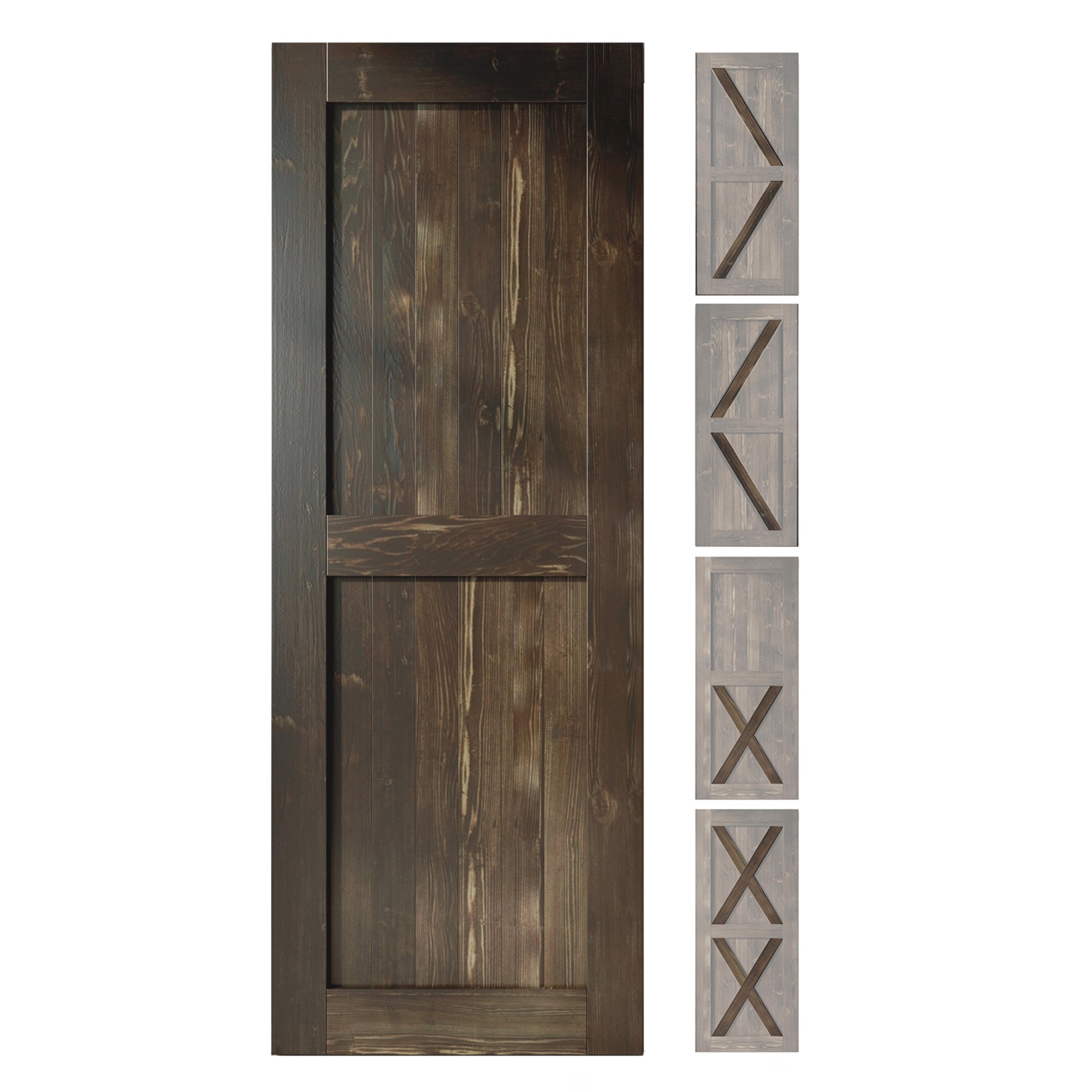 84" Height Finished & Unassembled 5-in-1 Design Wood Barn Door