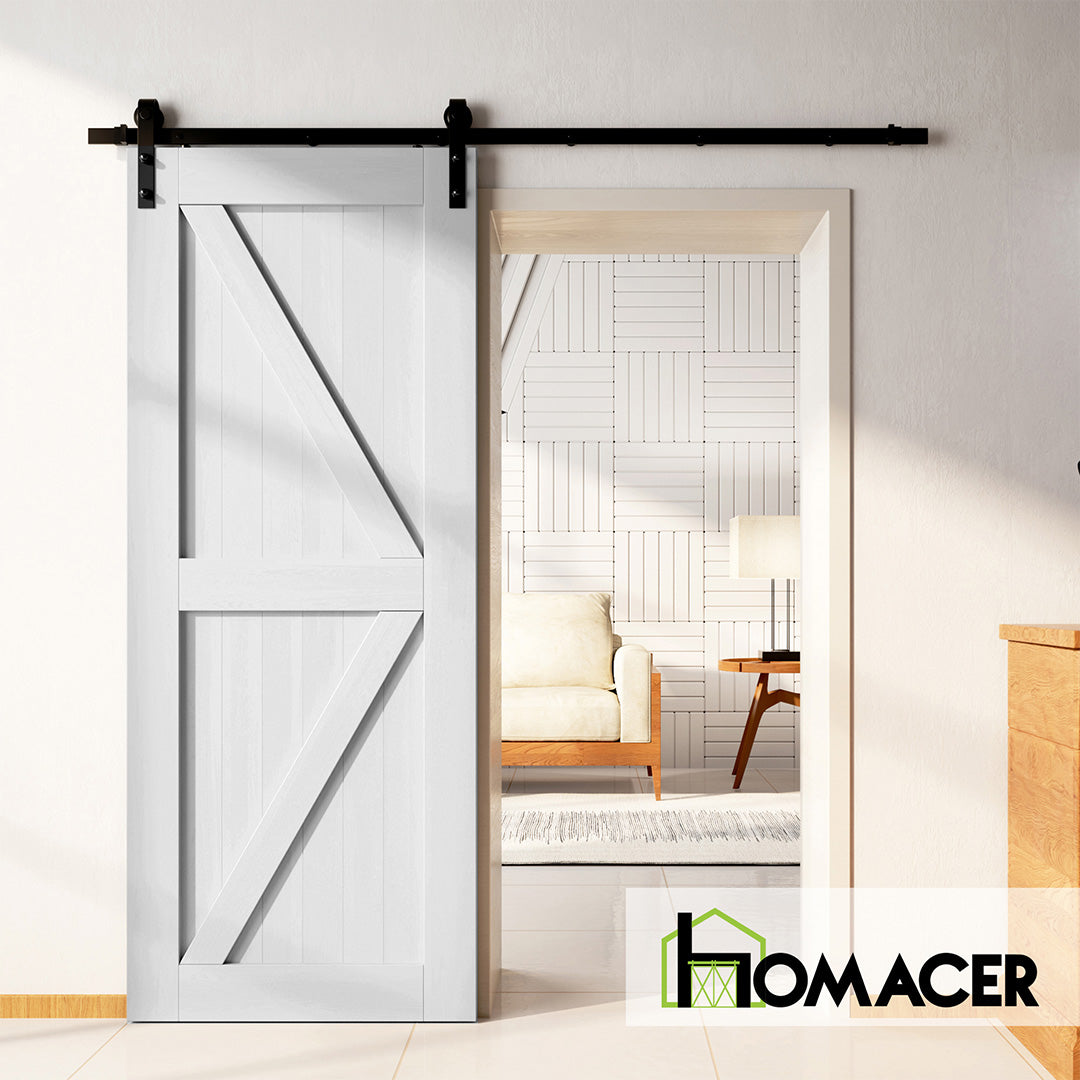 homacer  white single track sliding closet door