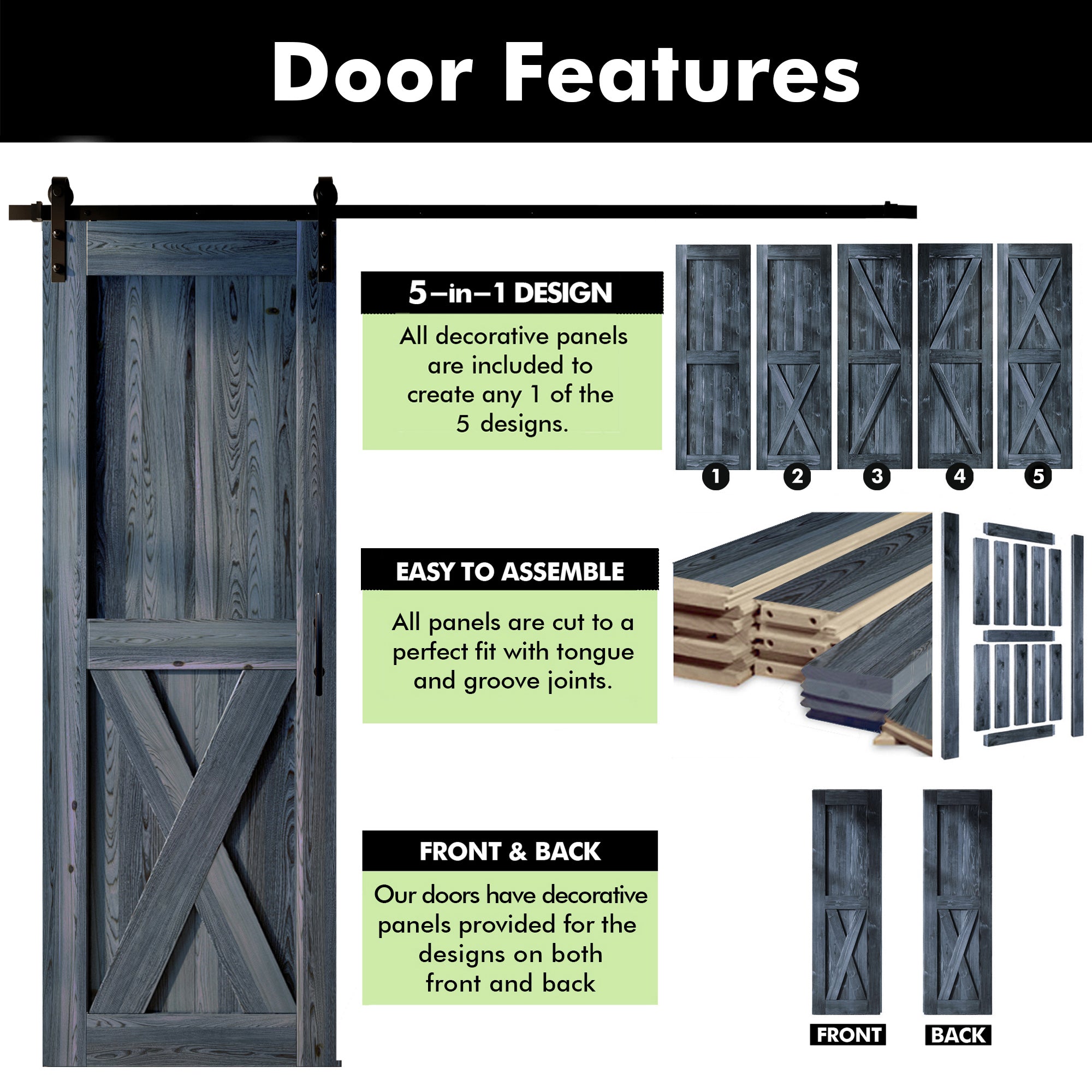 Homacer single navy door features