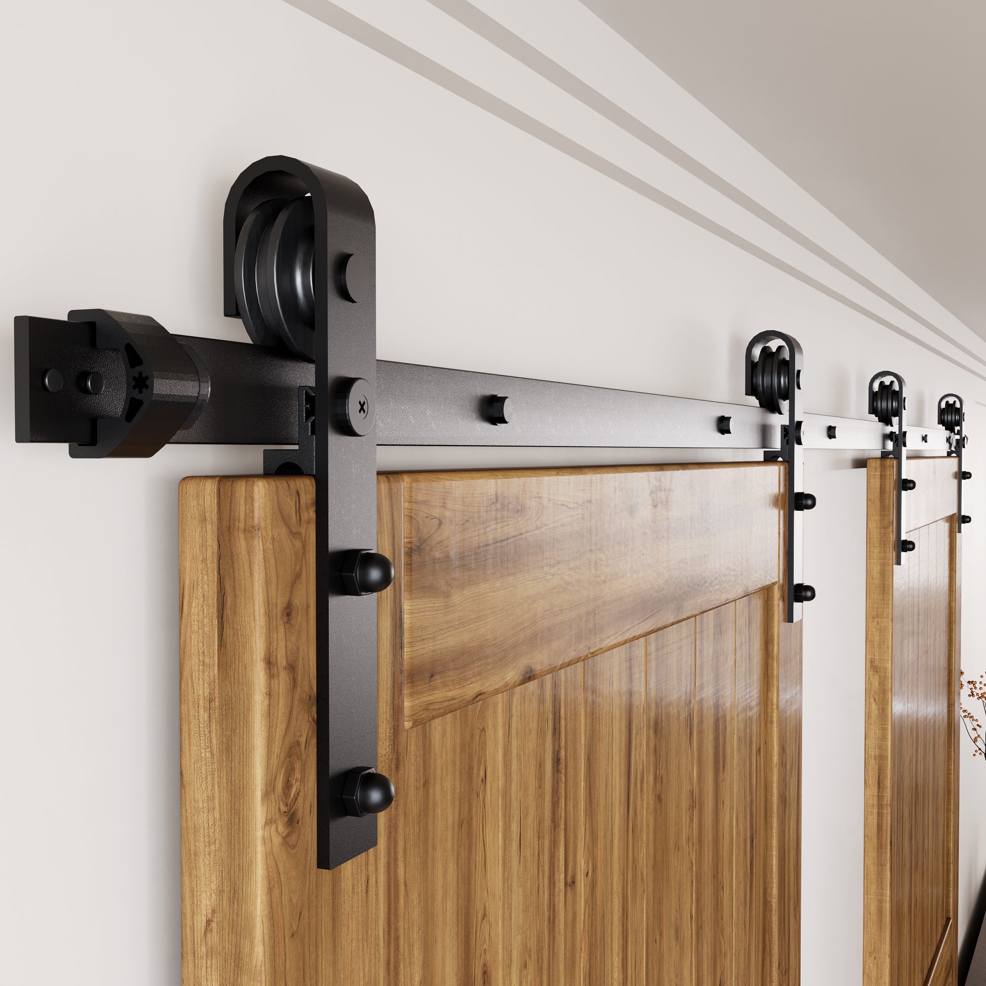 Non-Bypass Sliding Barn Door Hardware Kit - Classic Design Roller