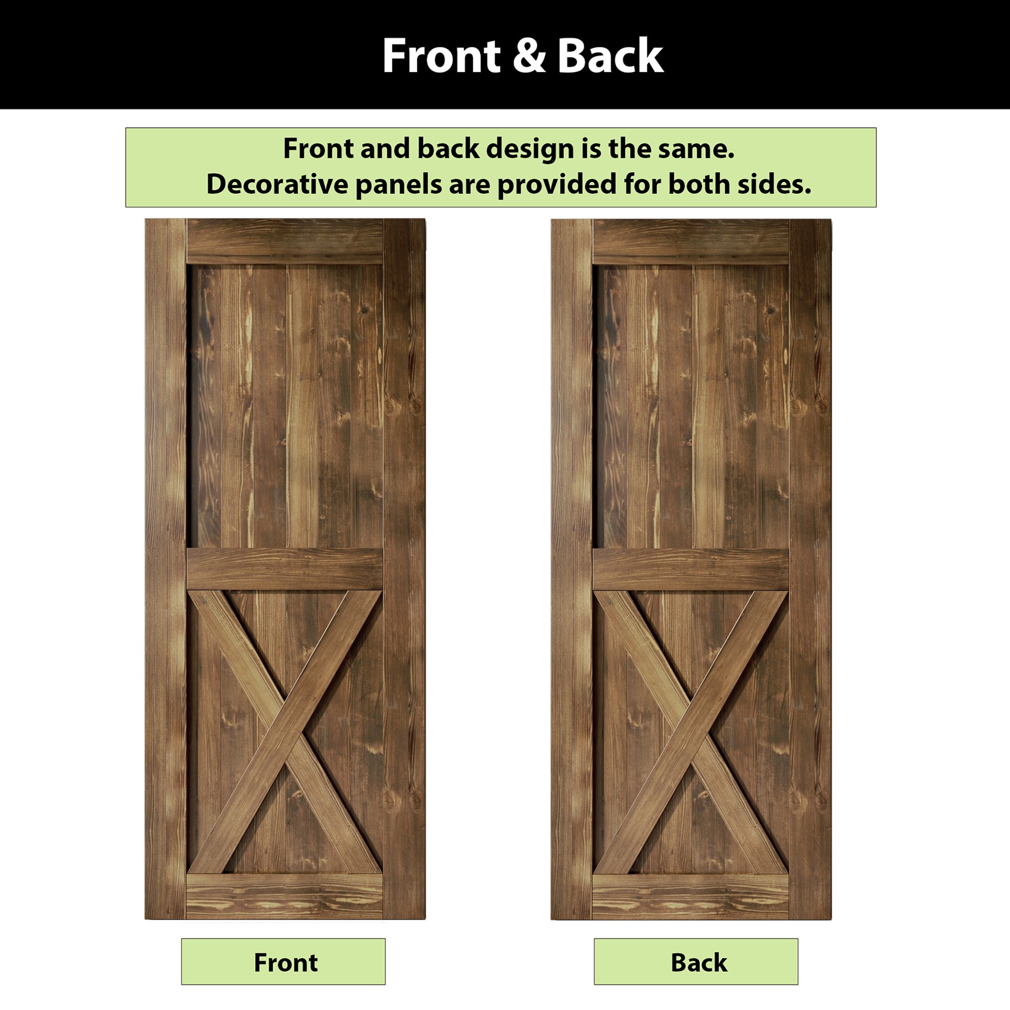 homacer sliding barn door front and back x design 