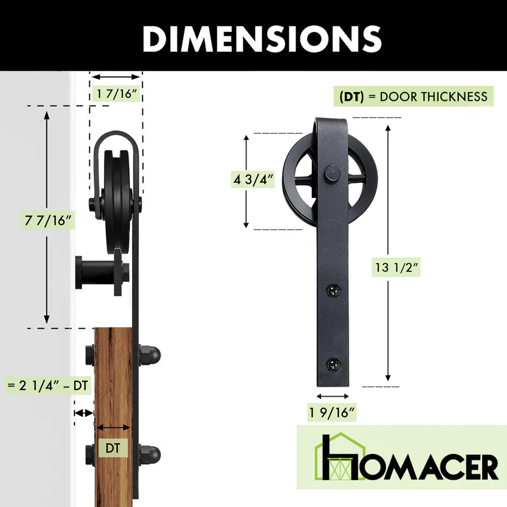 Homacer Black Rustic Spoke Wheel Design Roller Set