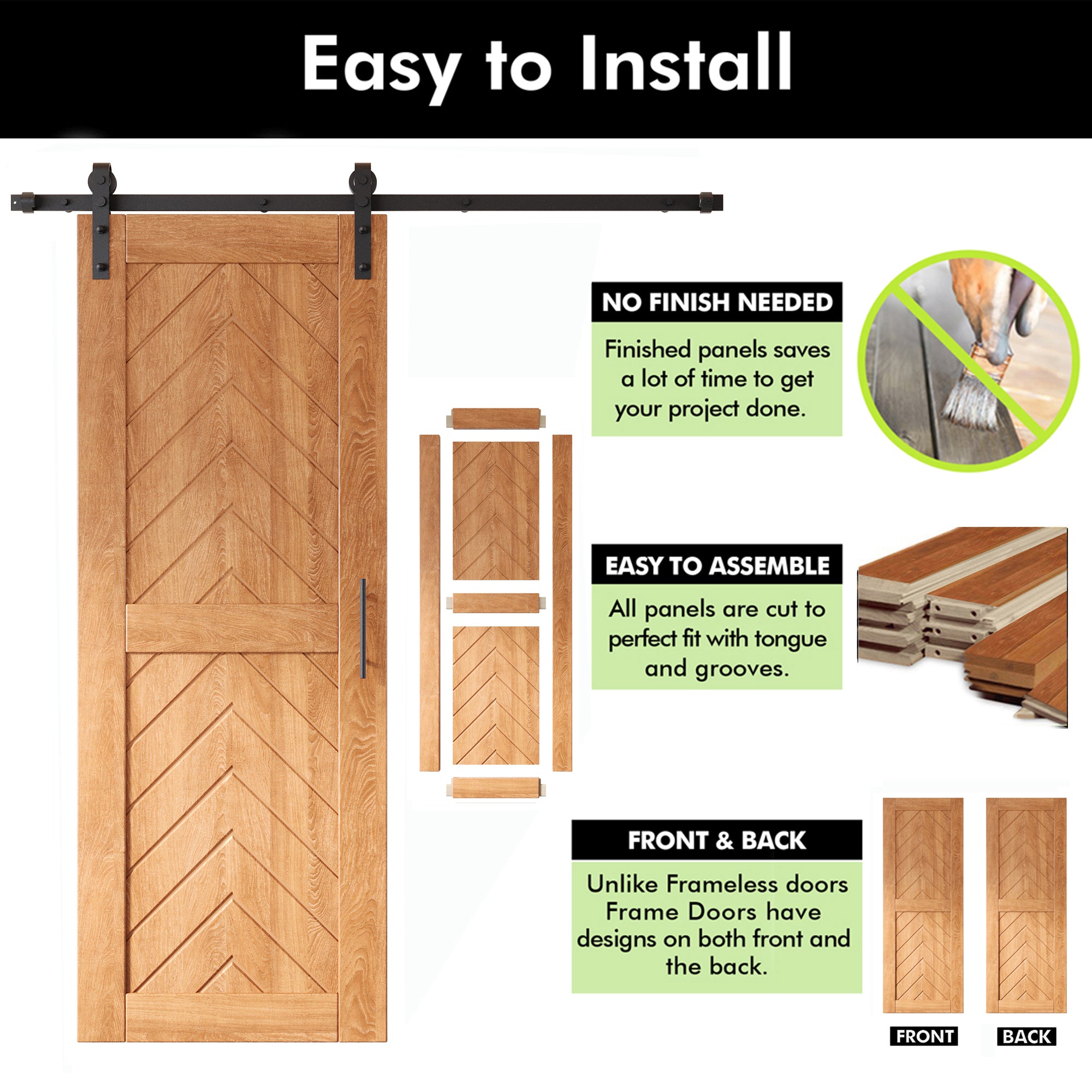 sliding barn door hardware kit with two doors pine wood barn door 