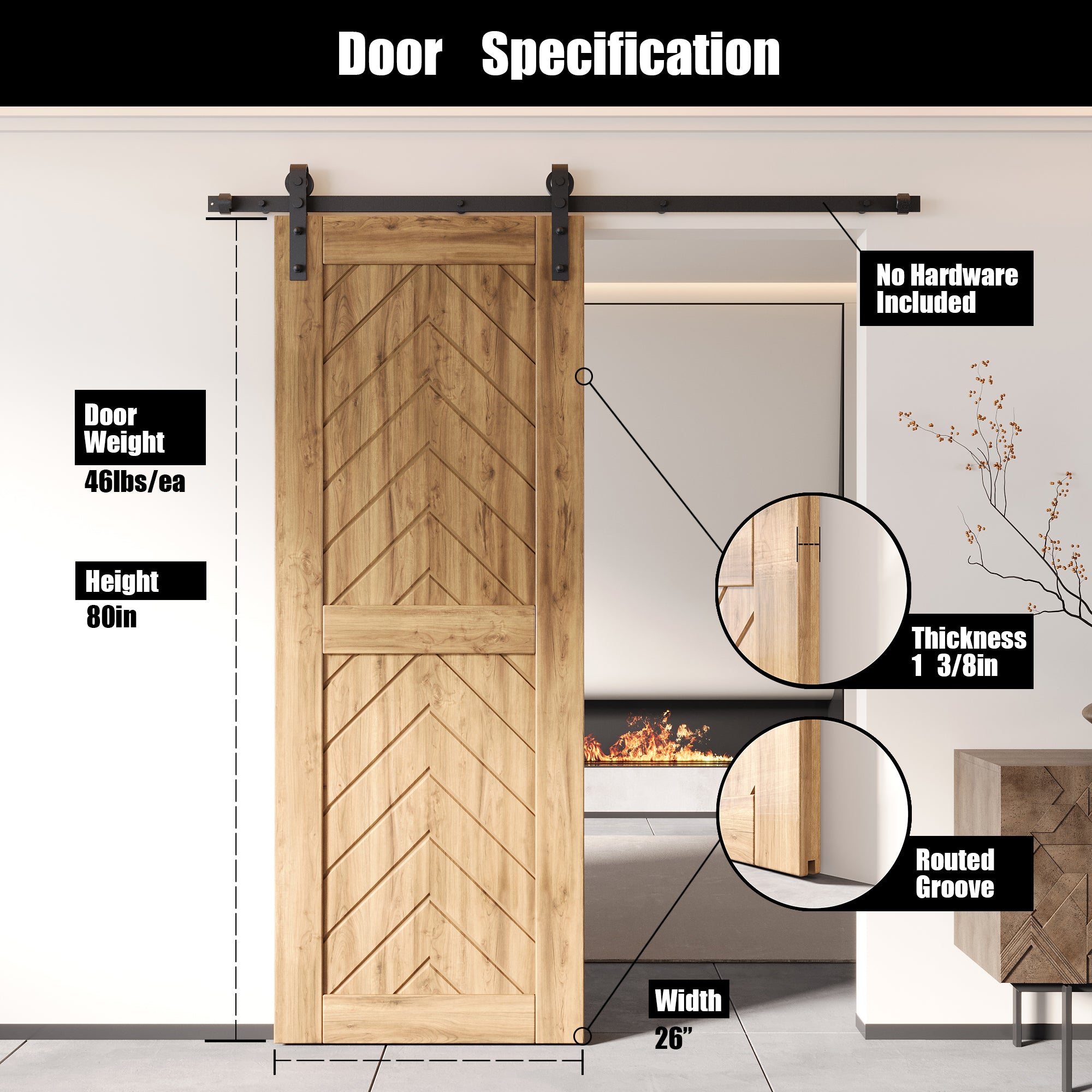 unfinished pine wood barn door