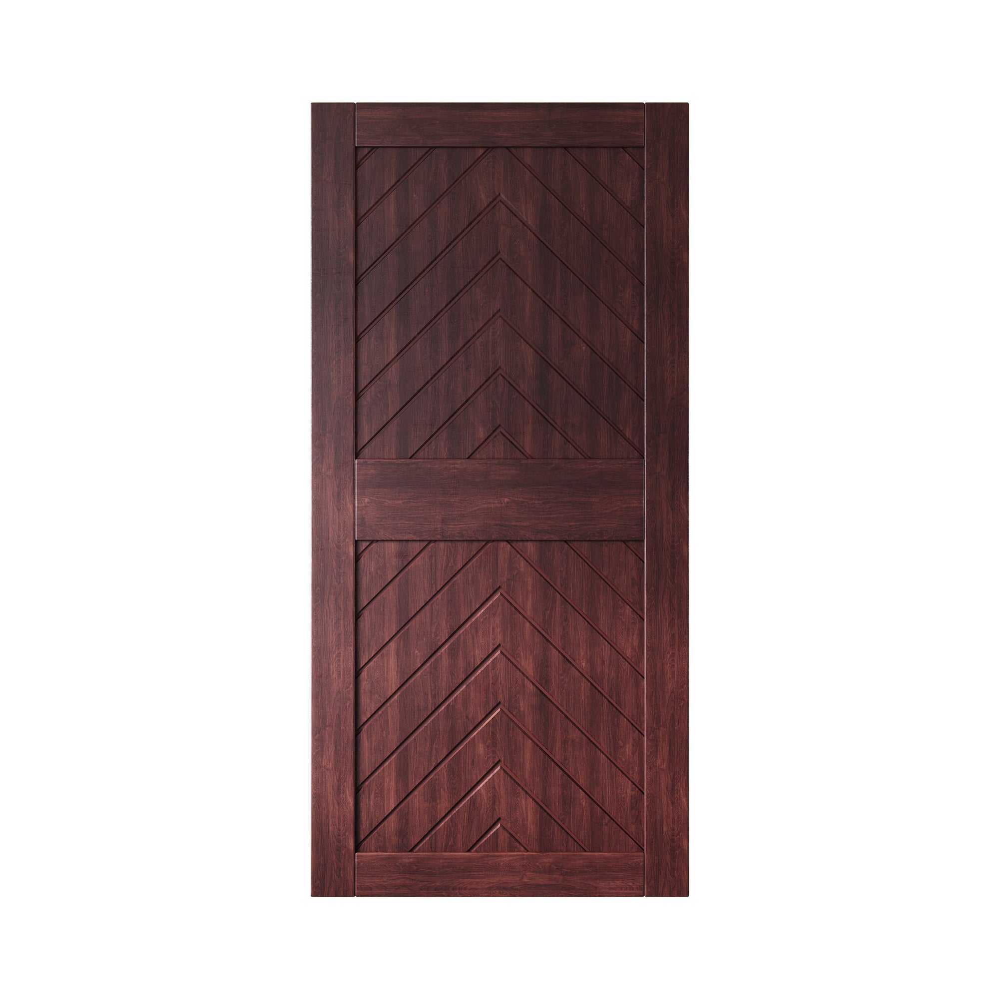 pine wood barn door red fishbone