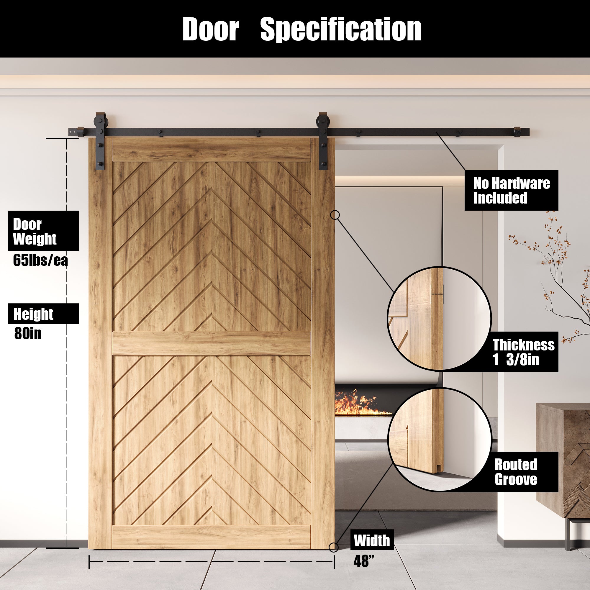 unfinished pine wood barn door