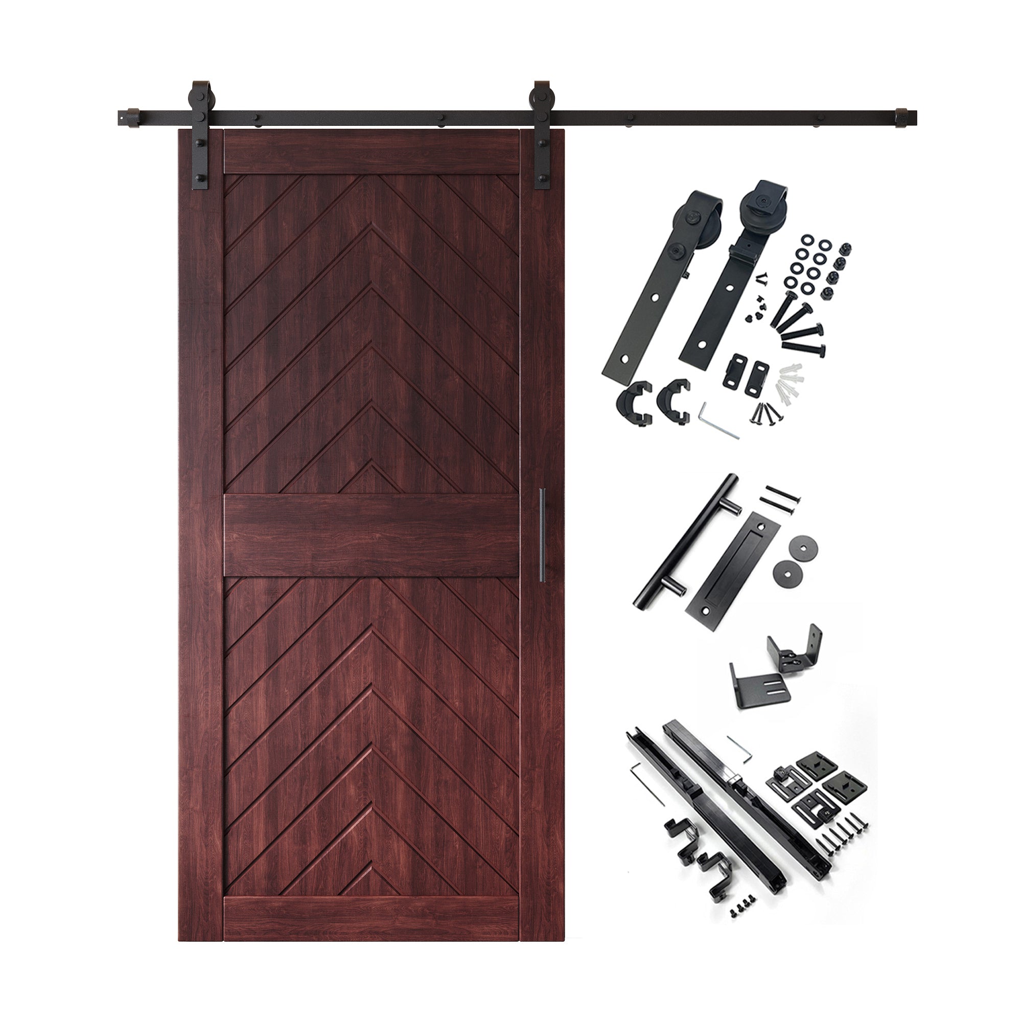 sliding barn door hardware with door pine wood barn door red fishbone design