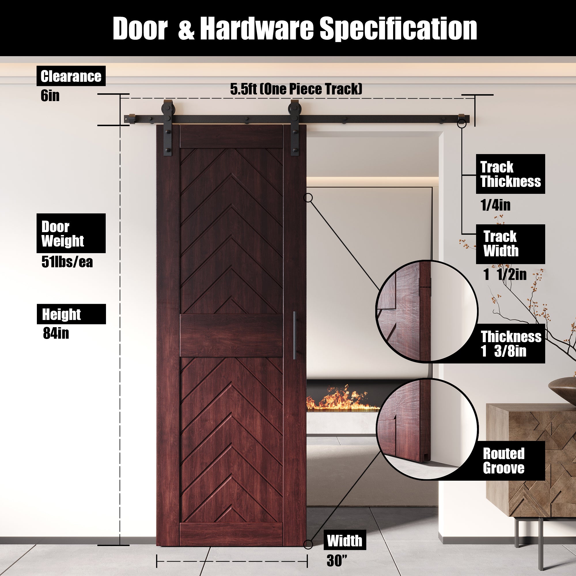 sliding barn door hardware with door pine wood barn door red fishbone design