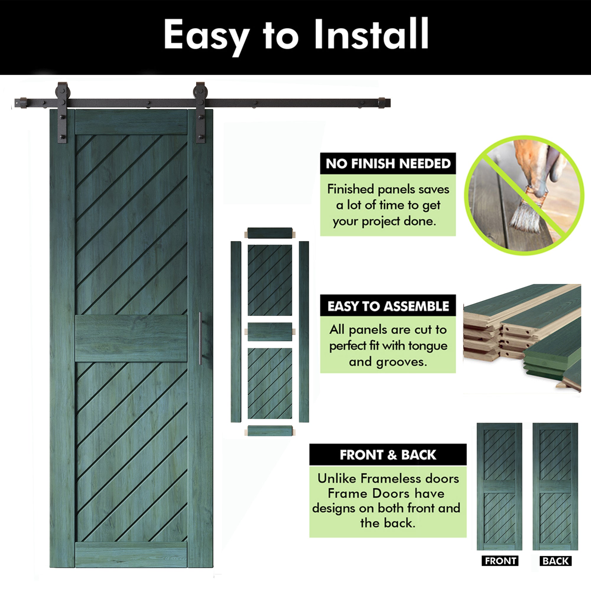 royal pine double barn door kit with hardware