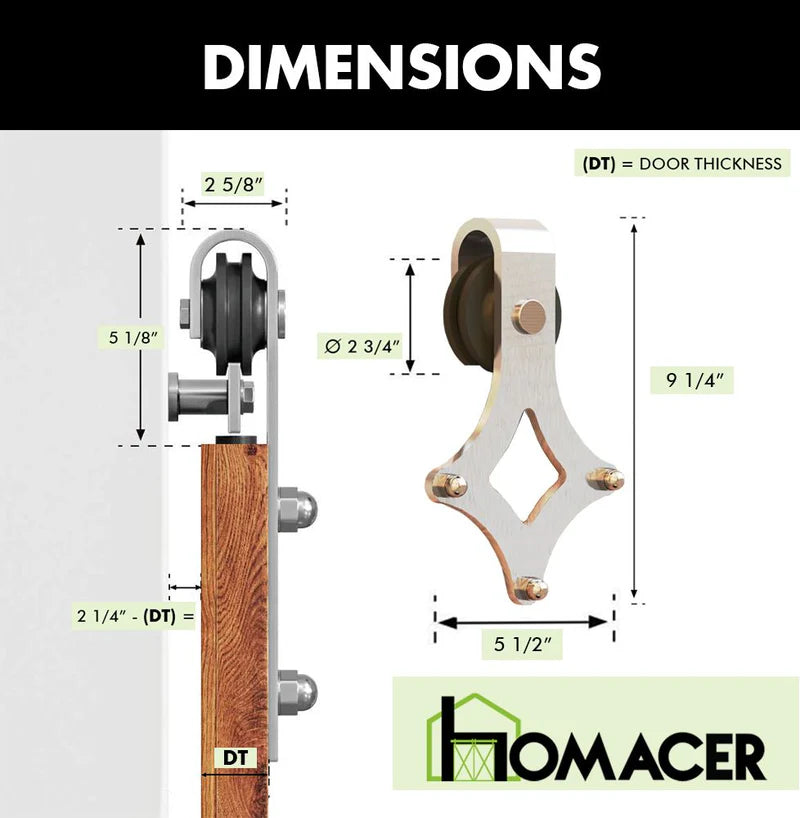 Homacer Brushed Nickel Diamond Design Roller Set