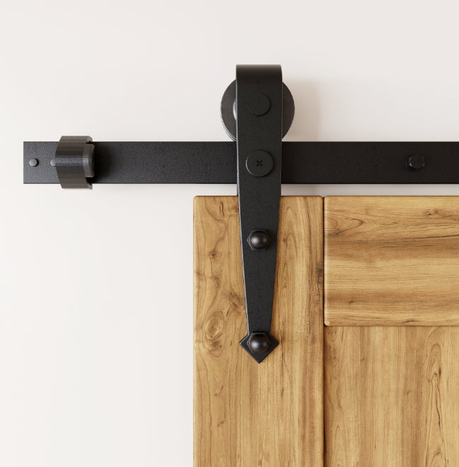 Non-Bypass Sliding Barn Door Hardware Kit - Arrow Design Roller