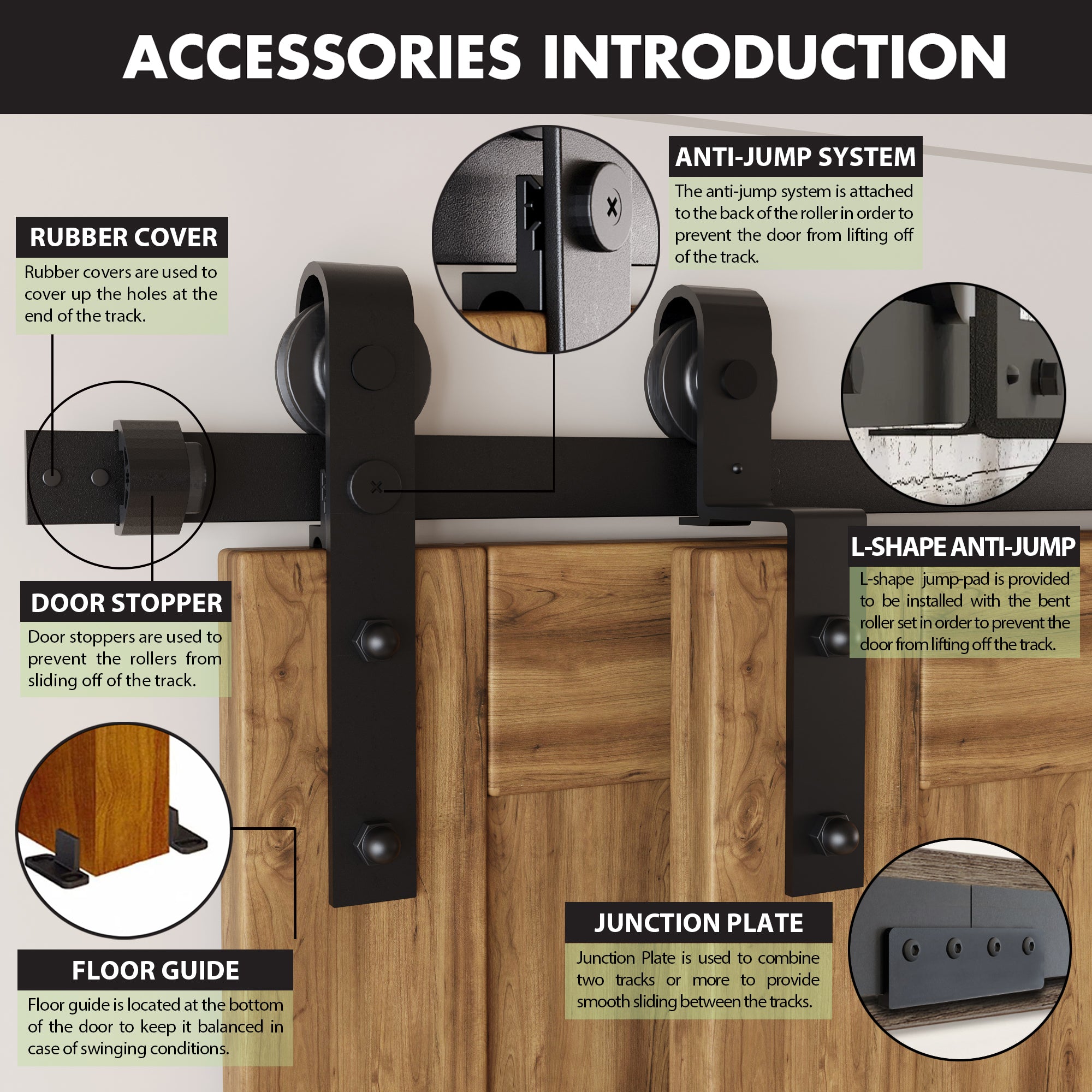 single track bypass barn door hardware accessories