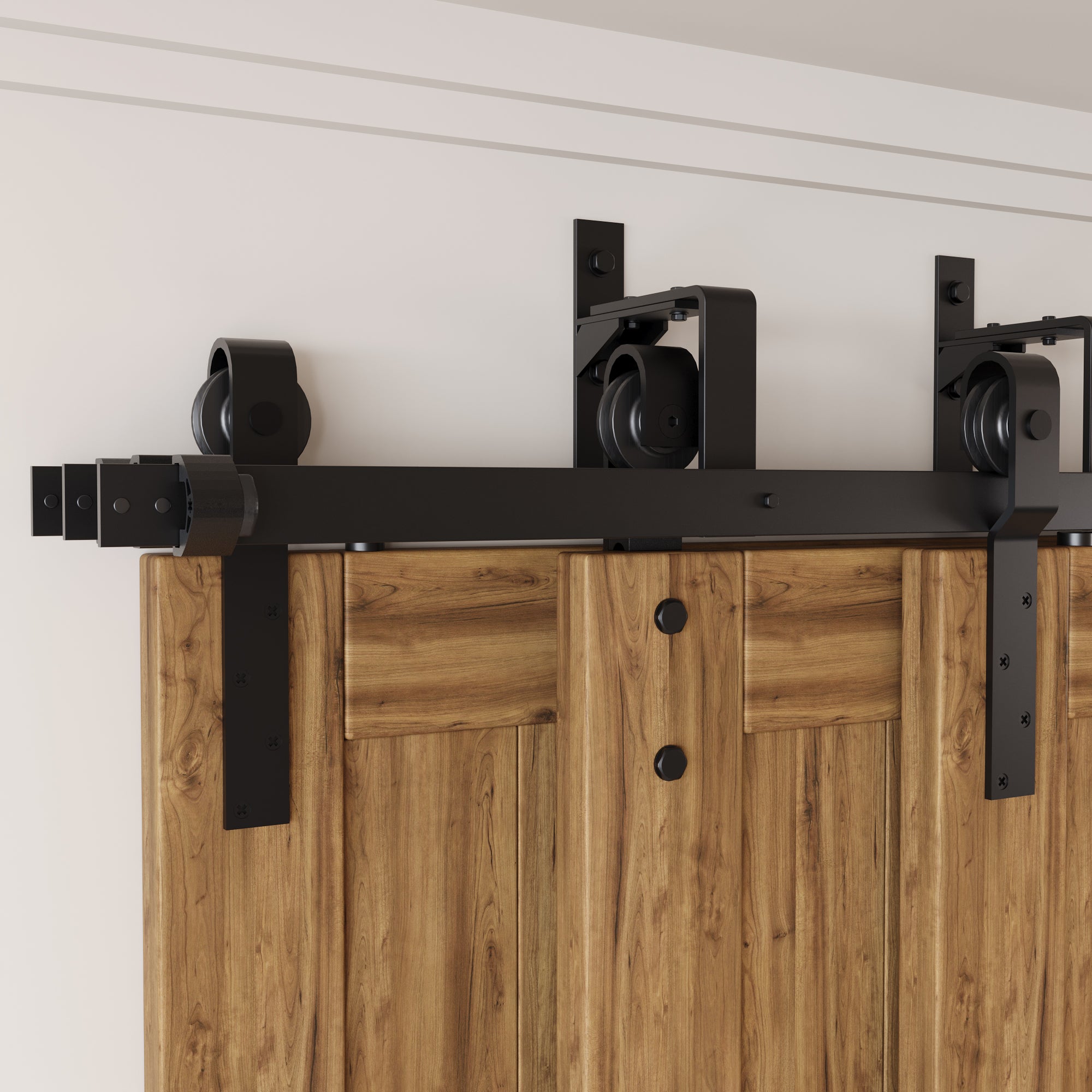 homacer triple track bypass barn door hardware system