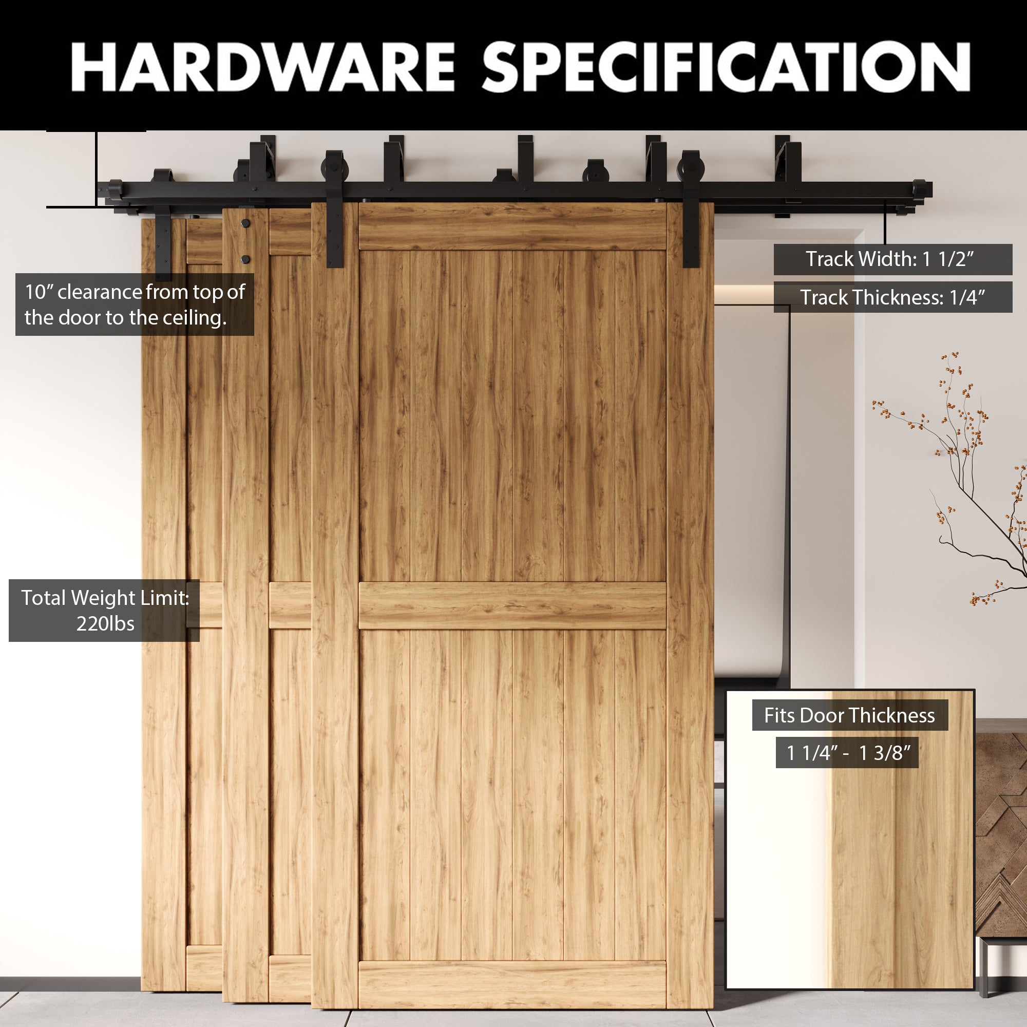 triple track bypass hardware kit hardware dimension specification