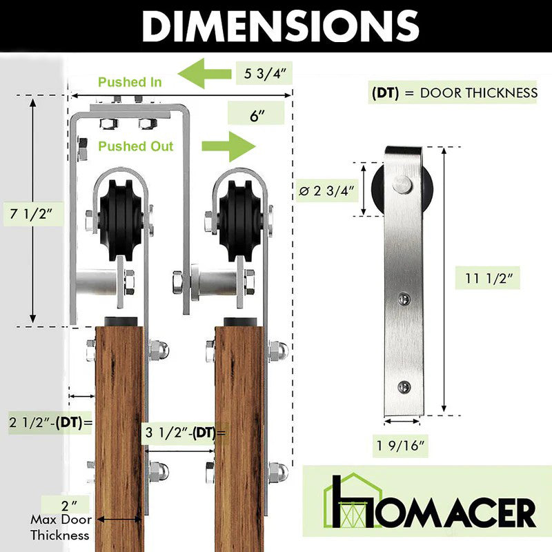 double track bypass brushed nickel classic design roller dimensions