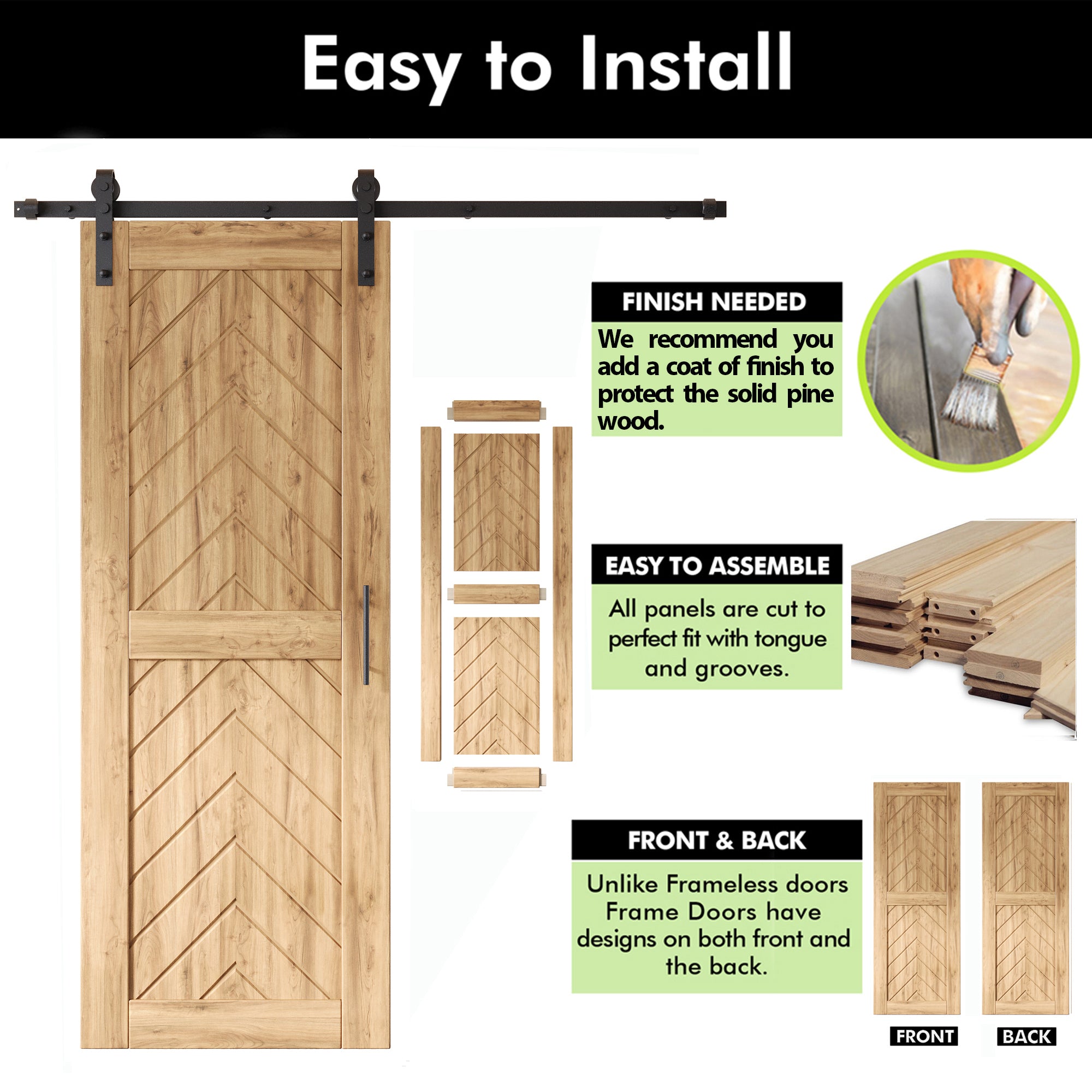 unfinished pine wood barn door