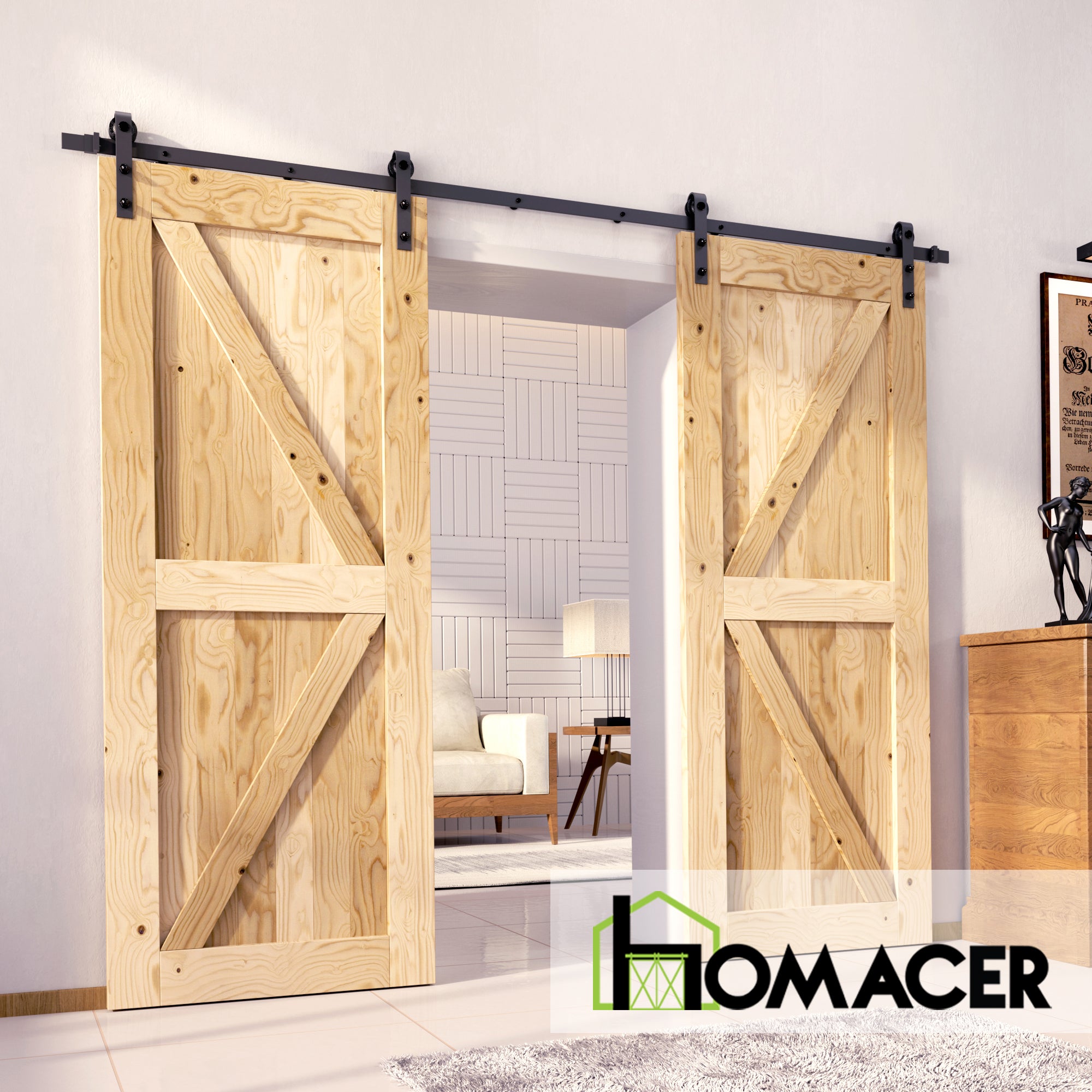 interior sliding barn door with hardware kit