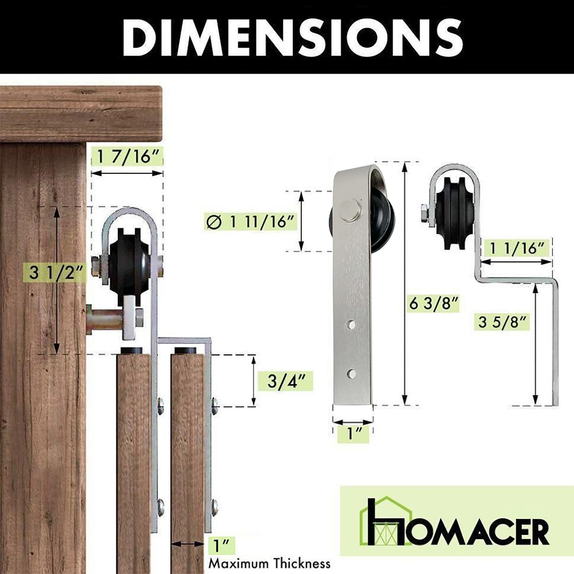 mini double door bypass hardware kit for cabinets dimensions