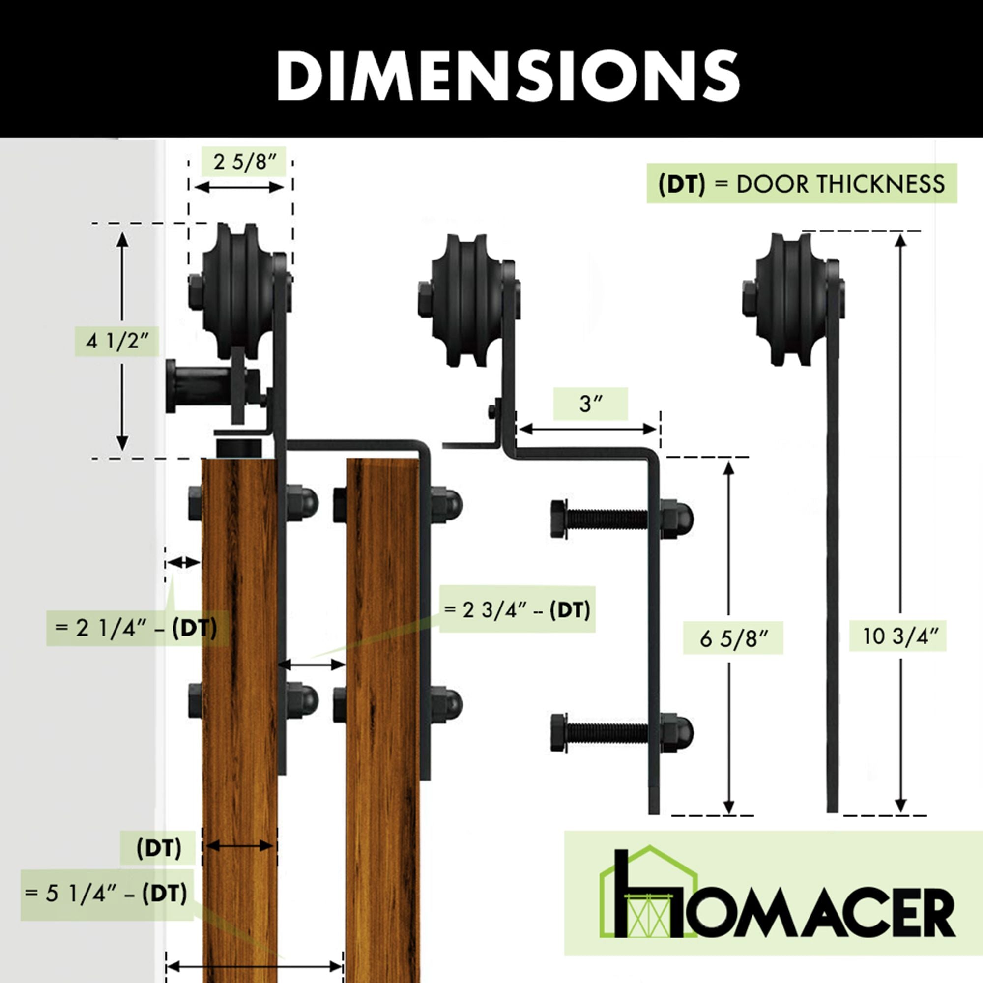 bypass door track kit dimensions