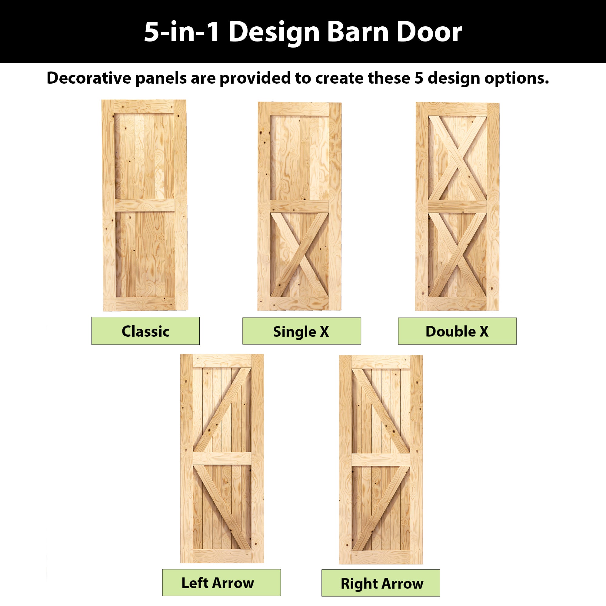 5in1 interior sliding barn door design