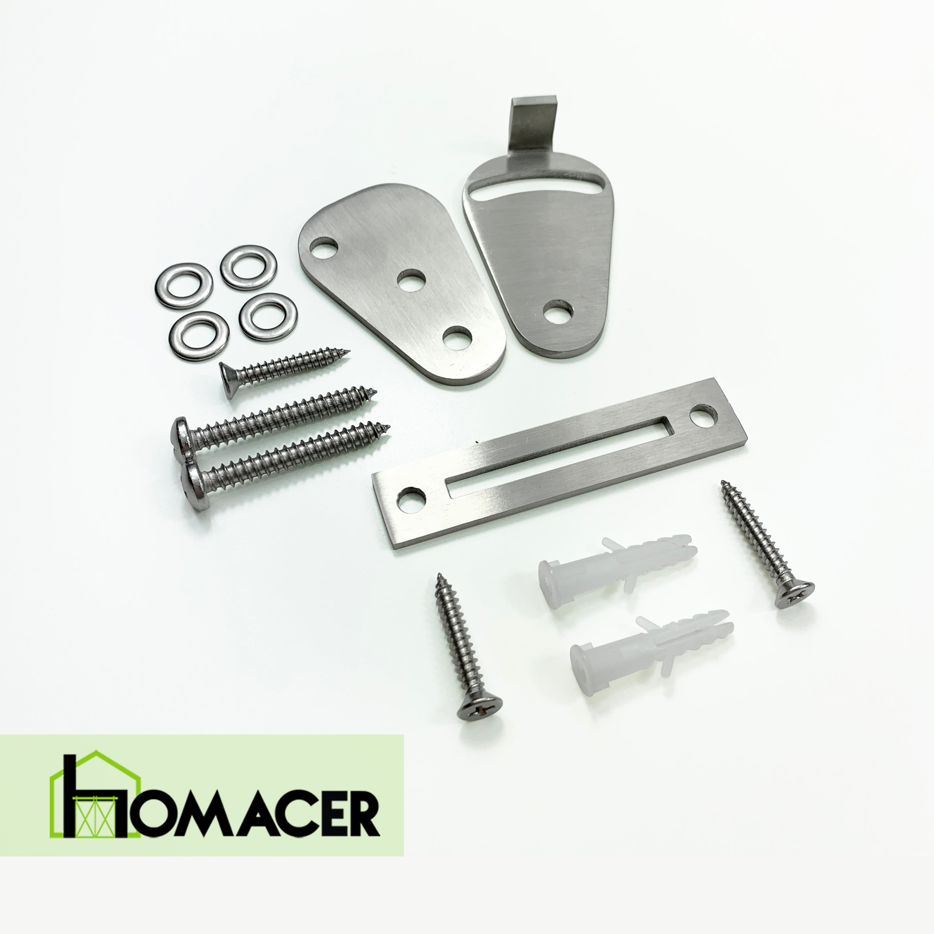 Homacer Sliding Barn Door Brushed Nickel Teardrop Lock parts